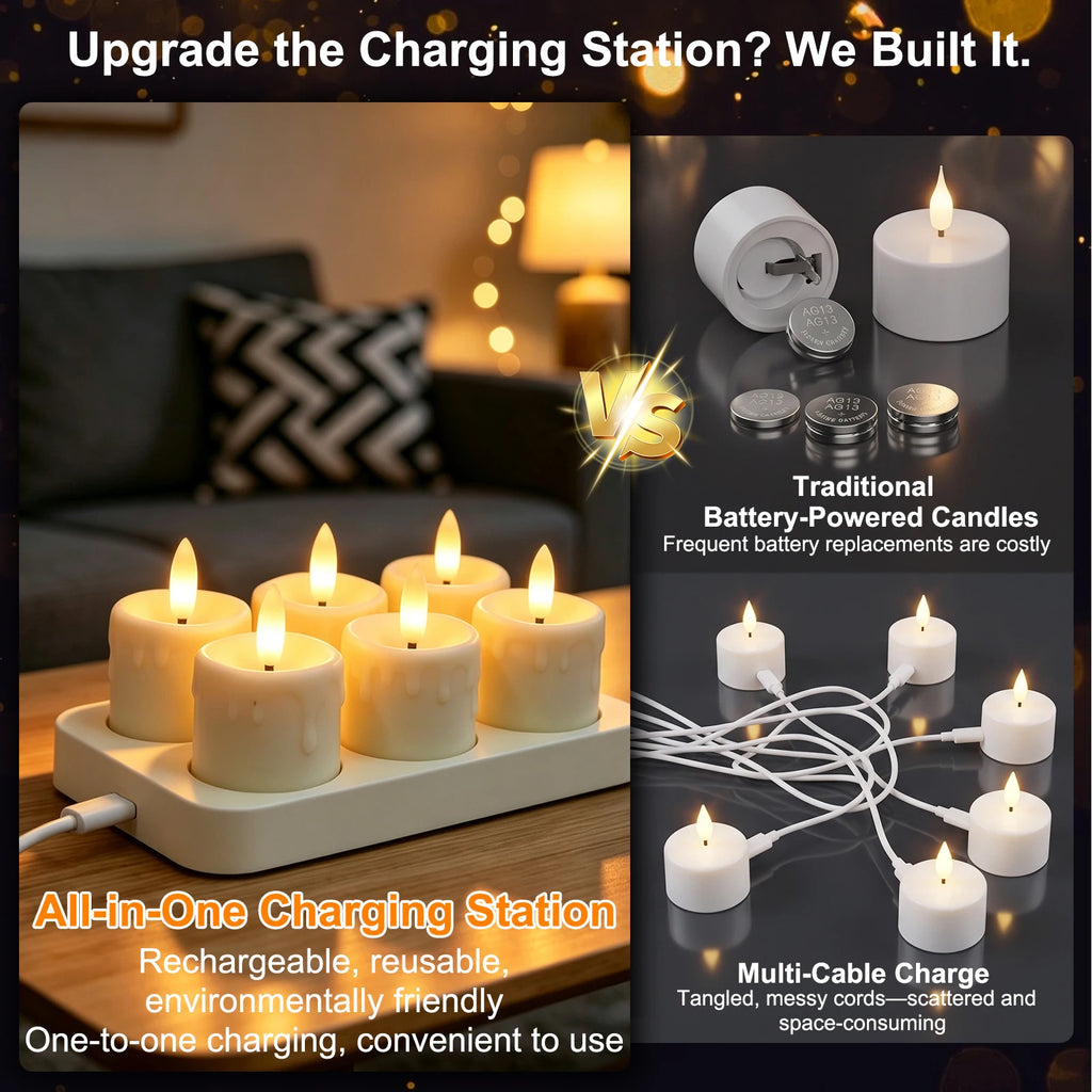 Rechargeable Flameless Votive Candles with Remote & Timer