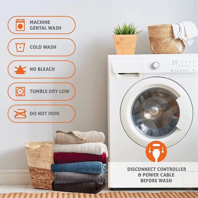 Heated Throw Blanket with 6 Heat Settings & Auto-Off