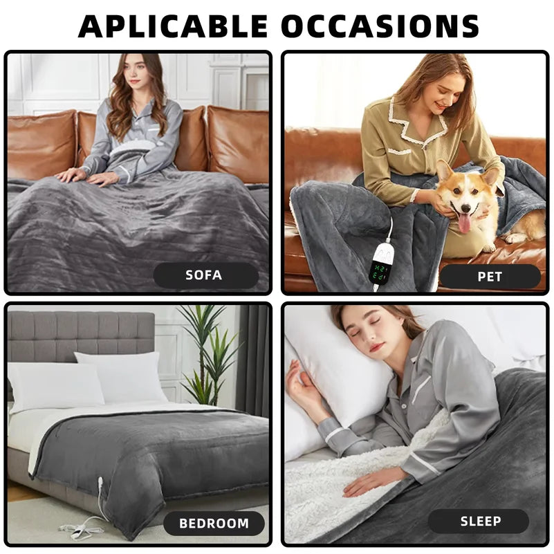 Heated Throw Blanket with 6 Heat Settings & Auto-Off