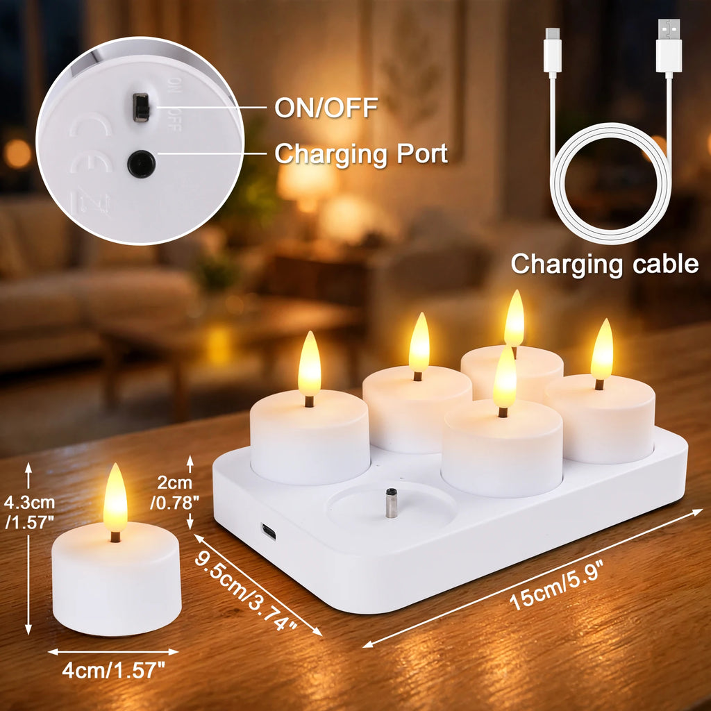 Rechargeable Flameless Votive Candles with Remote & Timer