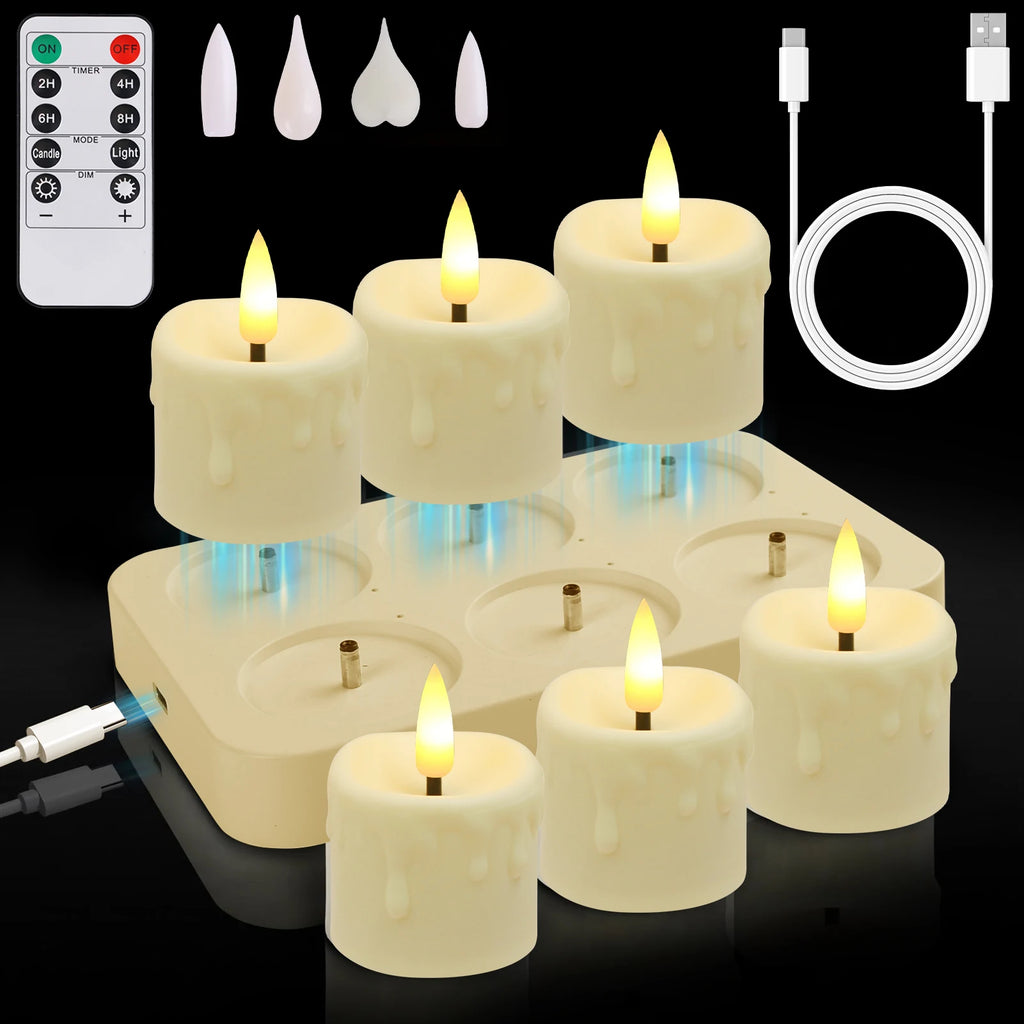 Rechargeable Flameless Votive Candles with Remote & Timer