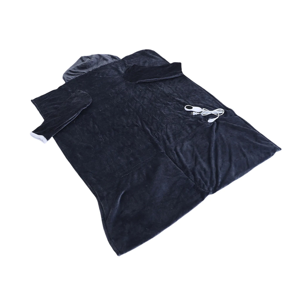 Wearable Heated Blanket with Hood & Sleeves