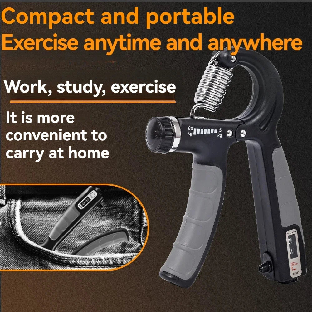Adjustable Hand Grip Strengthener Set with Counter (5–60kg)