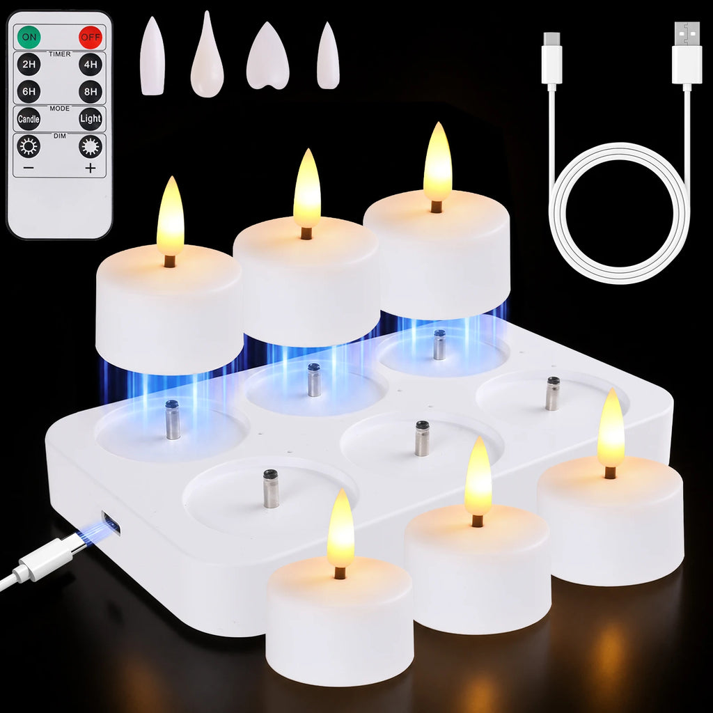 Rechargeable Flameless Votive Candles with Remote & Timer