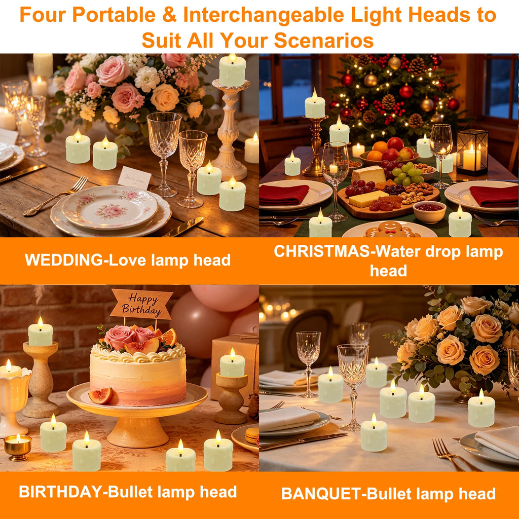 Rechargeable Flameless Votive Candles with Remote & Timer