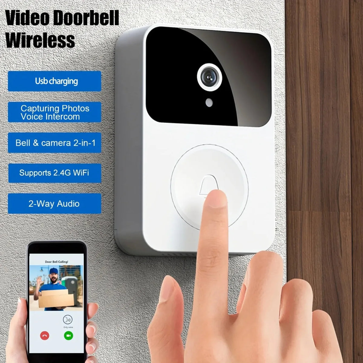 HD WiFi Video Doorbell with Two-Way Talk