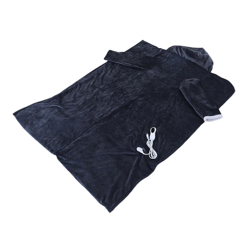 Wearable Heated Blanket with Hood & Sleeves