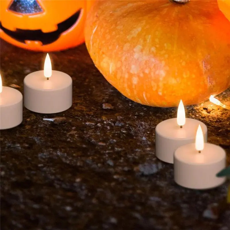 Rechargeable LED Tea Lights with Remote & Charging Base (12 Pack)