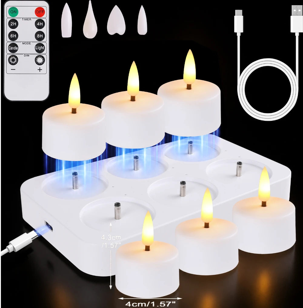 Rechargeable Flameless Votive Candles with Remote & Timer