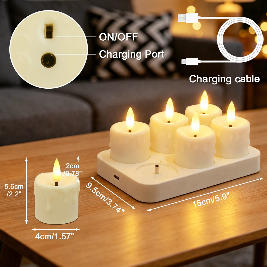 Rechargeable Flameless Votive Candles with Remote & Timer