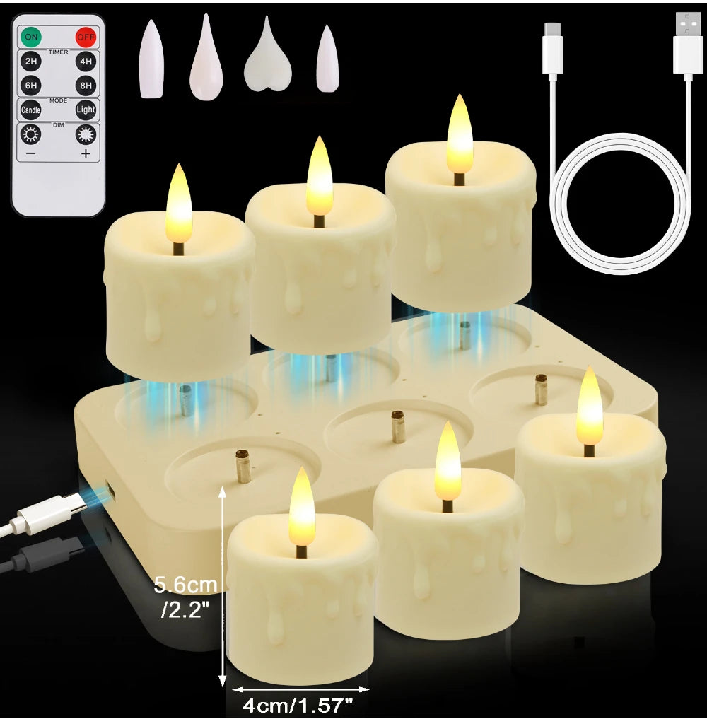Rechargeable Flameless Votive Candles with Remote & Timer
