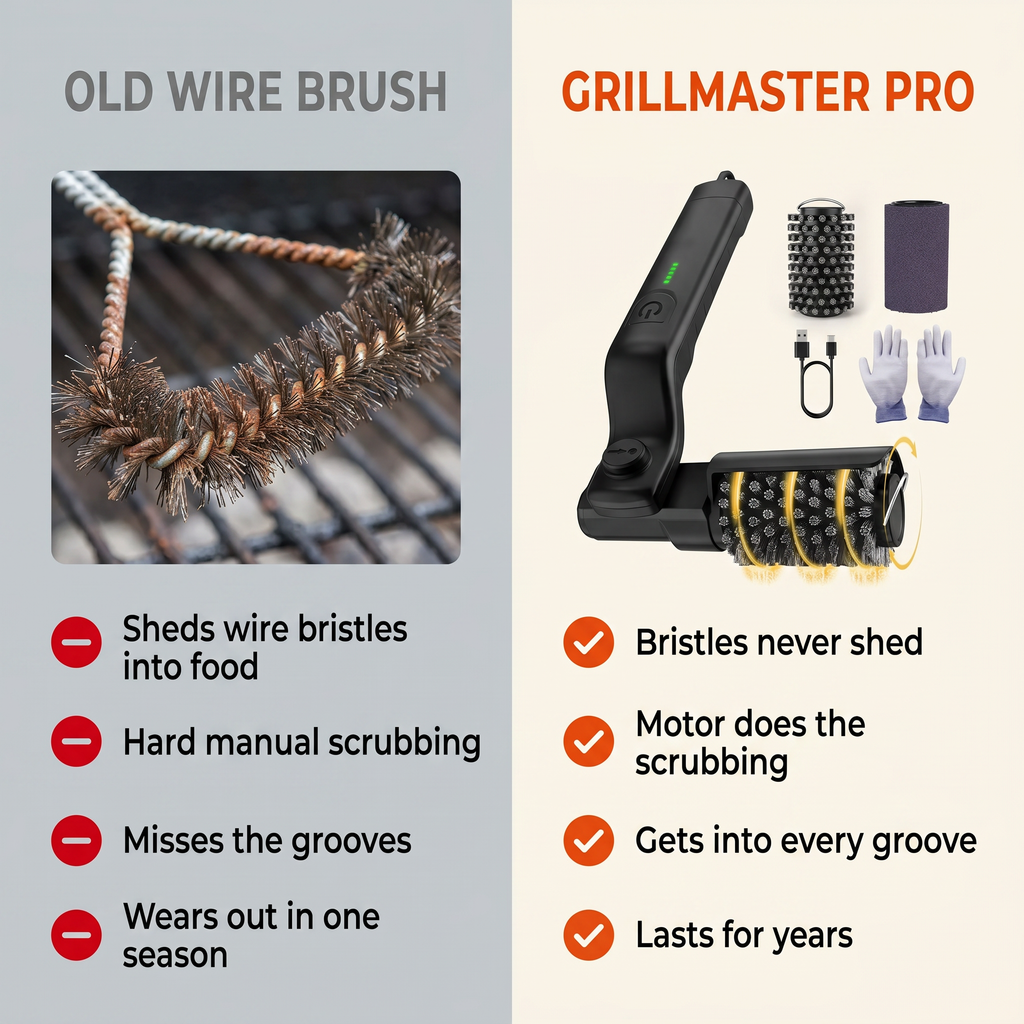 GrillMaster Pro vs old wire brush comparison
