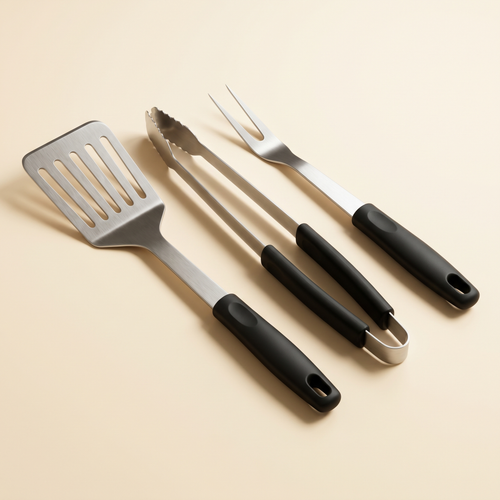 CharBoss stainless steel 3-piece BBQ tool set